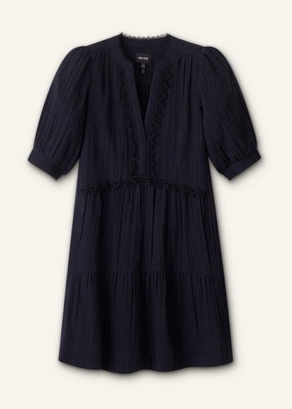 ME+EM Clothing Navy Cheesecloth Short Swing Dress