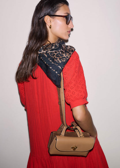ME+EM Clothing Red Embroidered Cheesecloth Short Dress