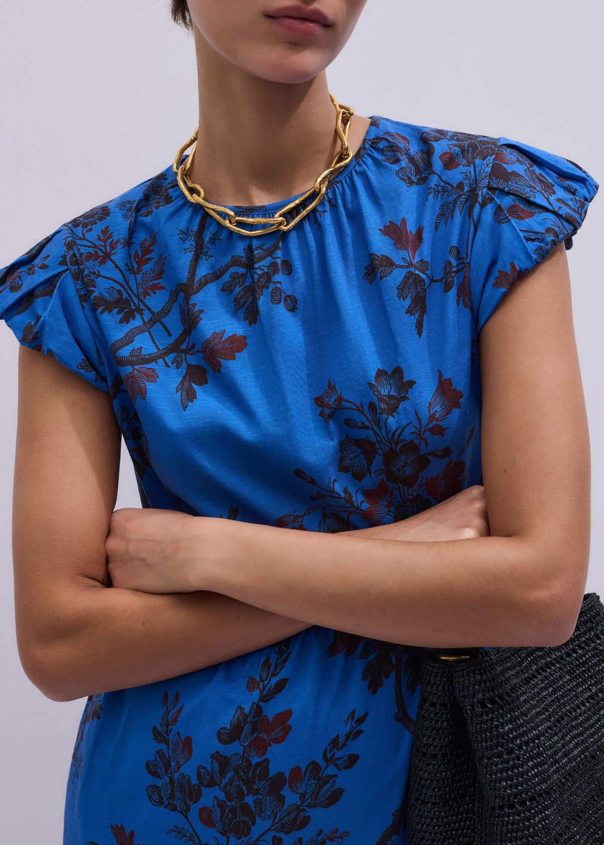 ME+EM Clothing Blue Short Swing Dress