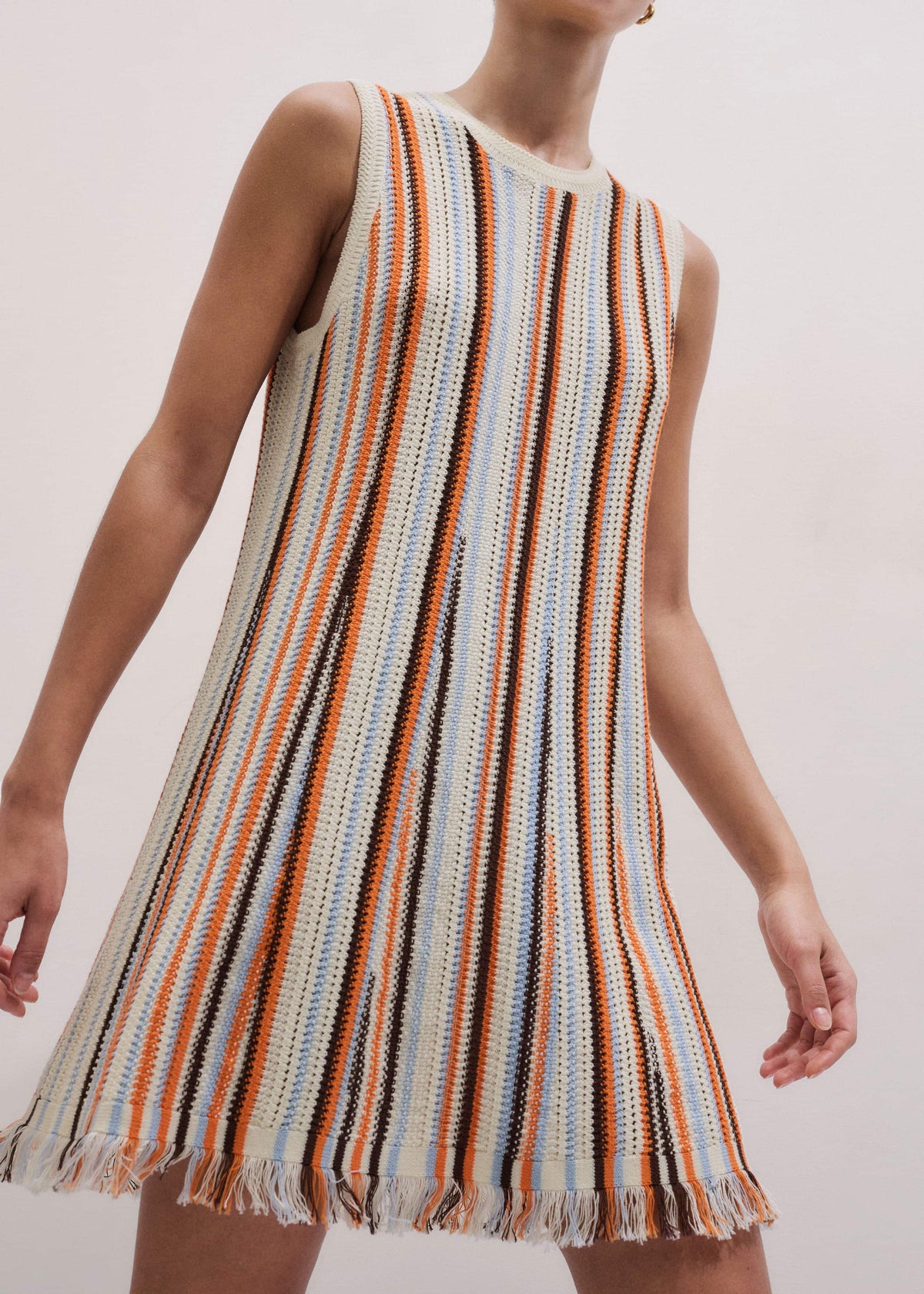 ME+EM Clothing Cream Textured Knit Mini Dress