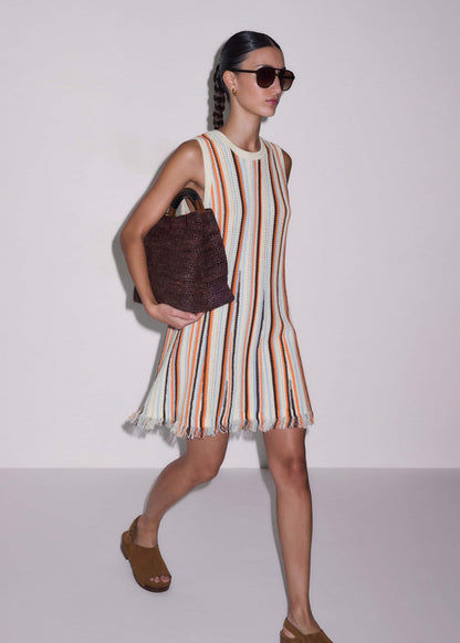 ME+EM Clothing Cream Textured Knit Mini Dress