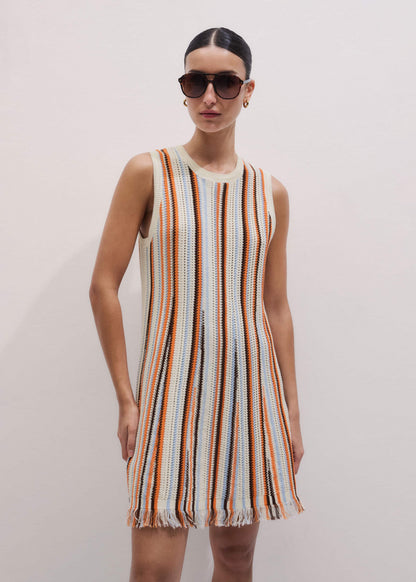 ME+EM Clothing Cream Textured Knit Mini Dress