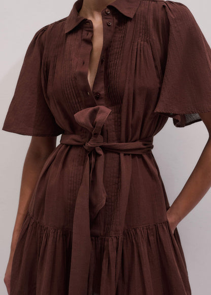 ME+EM Clothing Cinnamon Brown Mini Swing Dress
