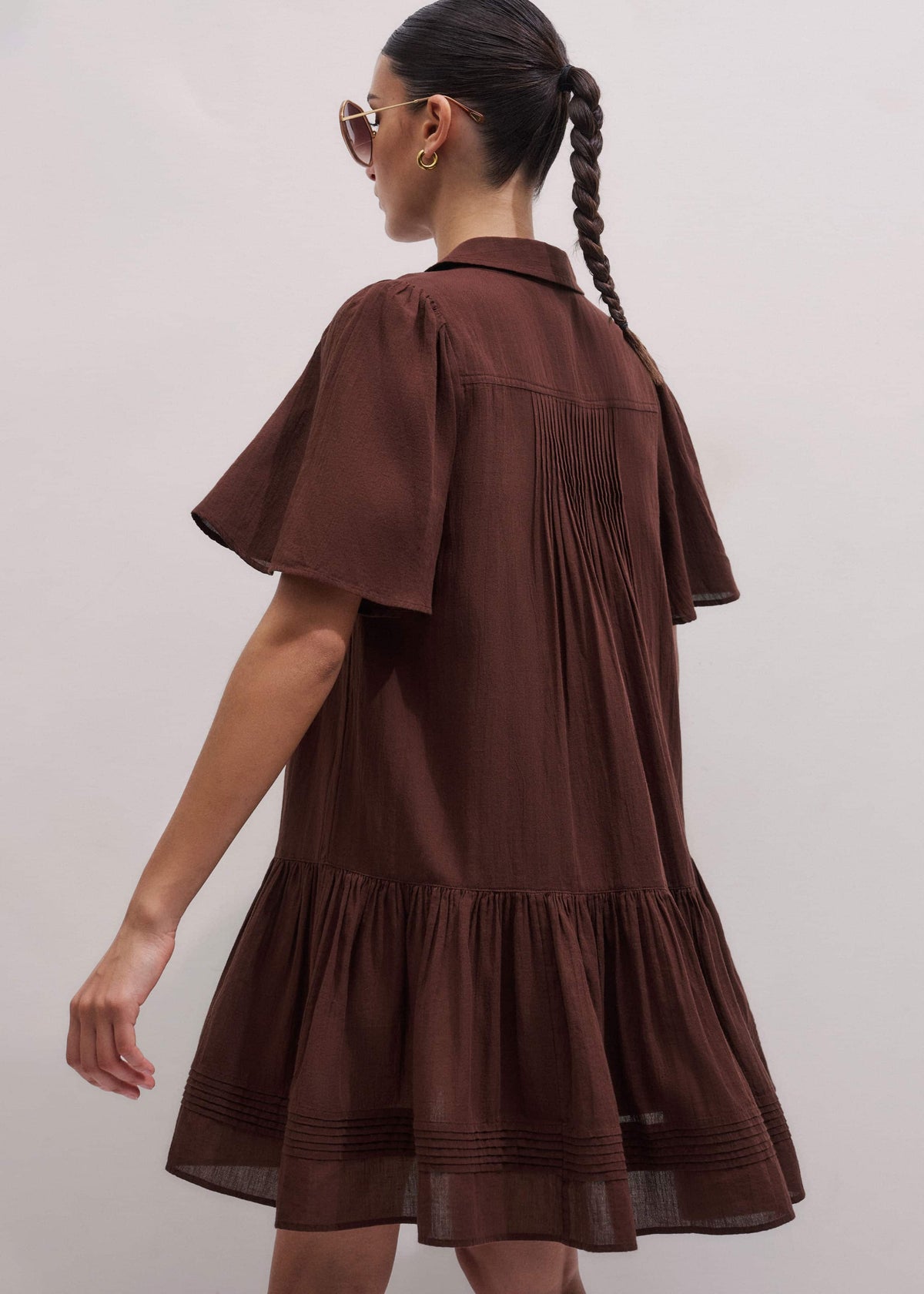 ME+EM Clothing Cinnamon Brown Mini Swing Dress