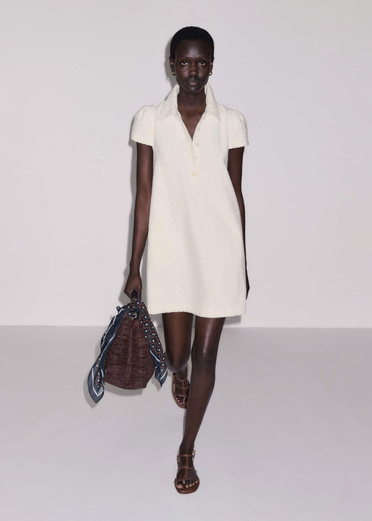 ME+EM Clothing Cream Jacquard Short Swing Dress