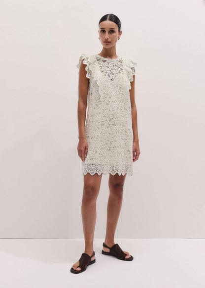 ME+EM Clothing Cream Lace Layer Mini Dress