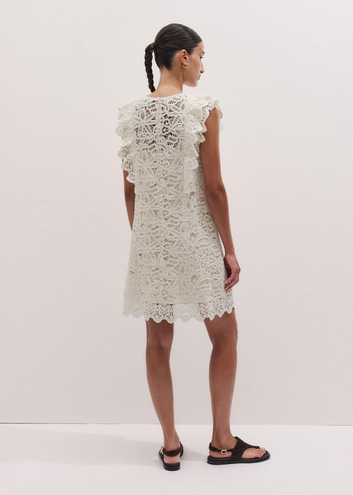 ME+EM Clothing Cream Lace Layer Mini Dress
