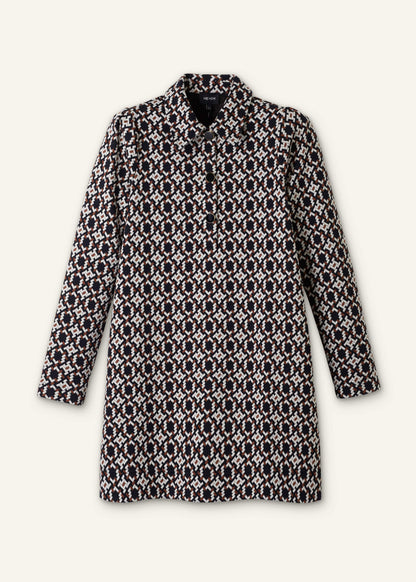ME+EM Clothing ME+EM's Navy Graphic Jacquard Short A-Line Dress is crafted from soft jersey in a graphic blend of colors. Shop now.