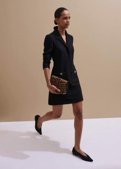 ME+EM Clothing Black Day-To-Evening Textured Mini Dress