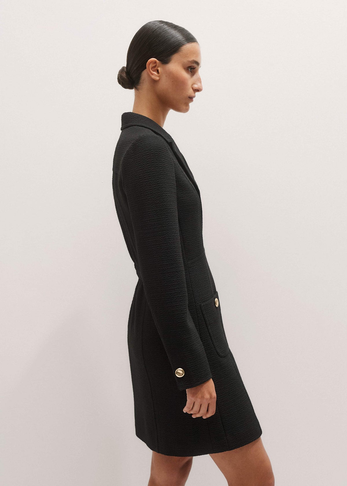 ME+EM Clothing Black Day-To-Evening Textured Mini Dress