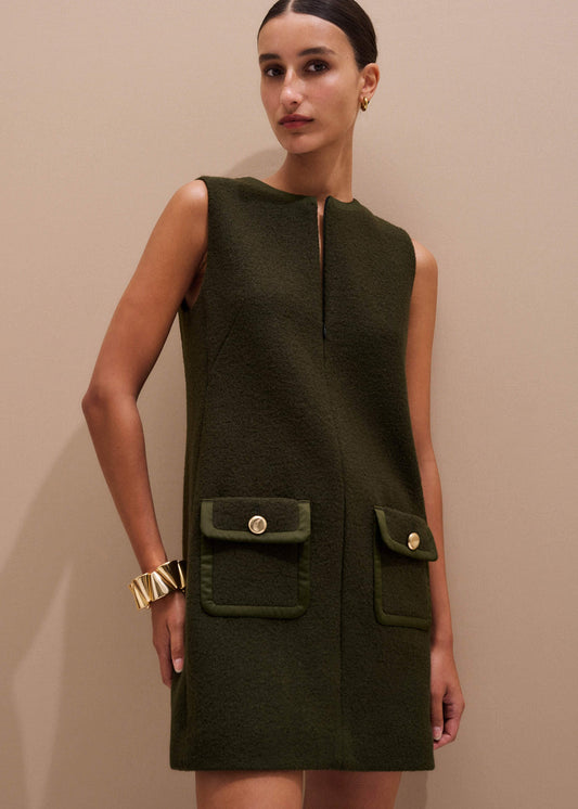 ME+EM Clothing Olive Green Shift Mini Dress