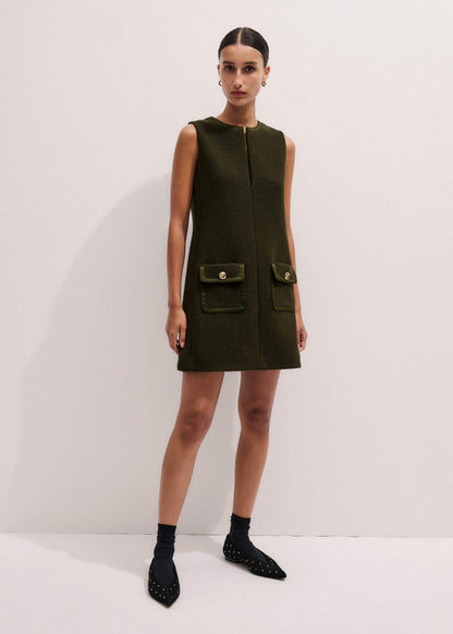 ME+EM Clothing Olive Green Shift Mini Dress