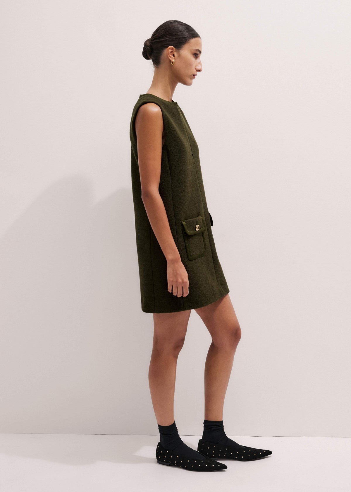 ME+EM Clothing Olive Green Shift Mini Dress