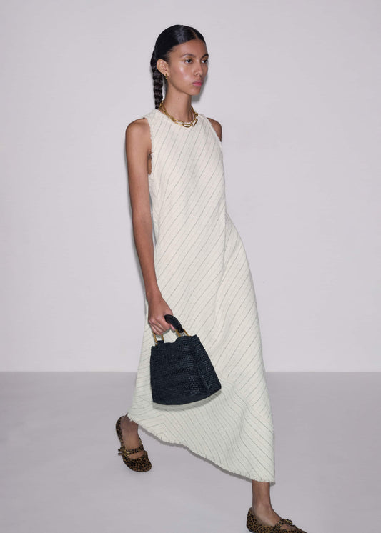 ME+EM Clothing Ivory Striped Bias Cut Maxi Dress