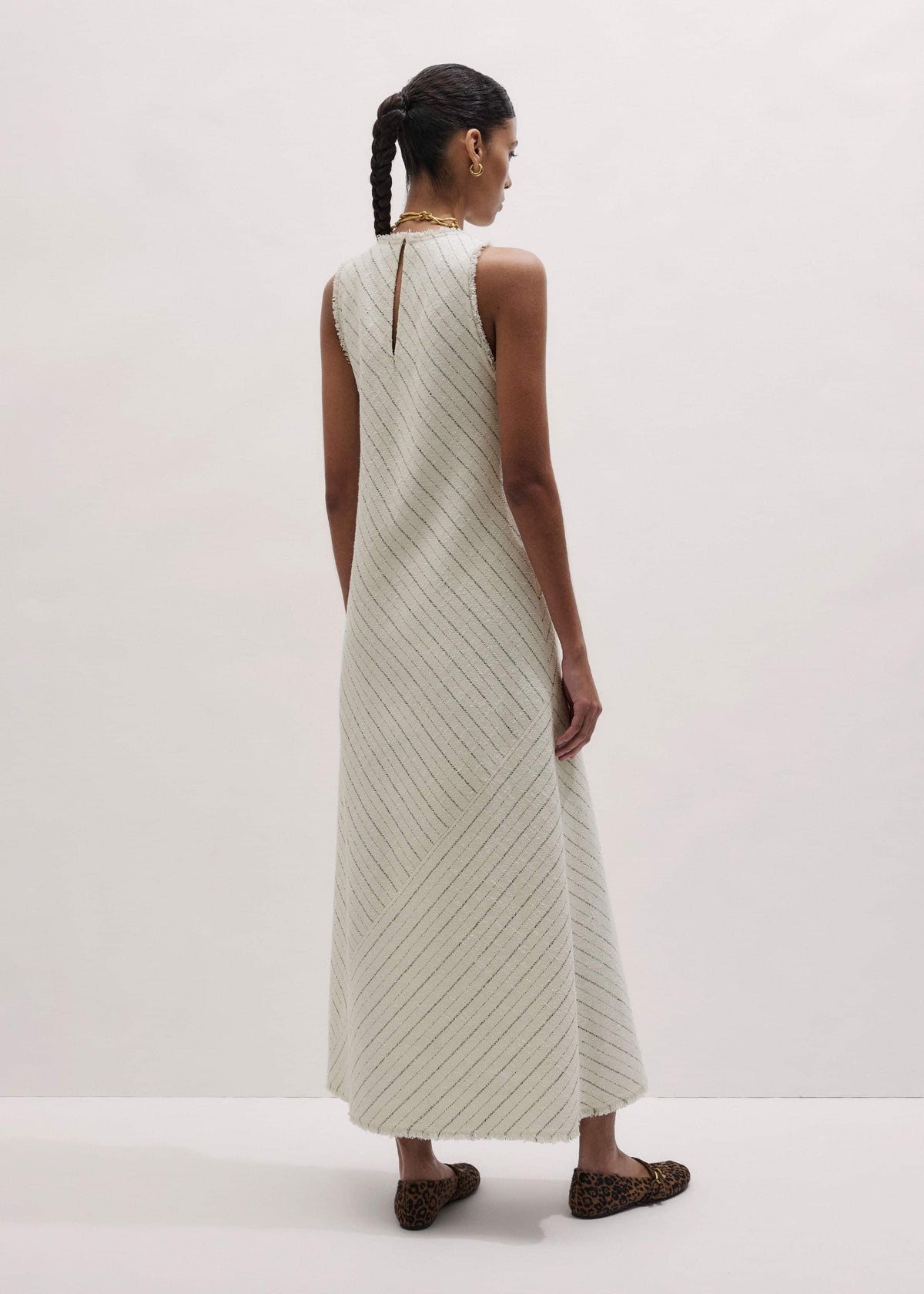 ME+EM Clothing Ivory Striped Bias Cut Maxi Dress