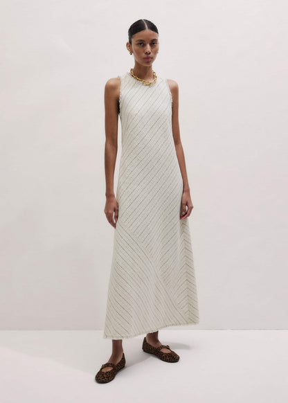 ME+EM Clothing Ivory Striped Bias Cut Maxi Dress