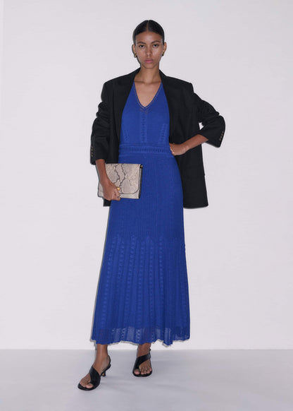 ME+EM Clothing Blue Pointelle Maxi Dress