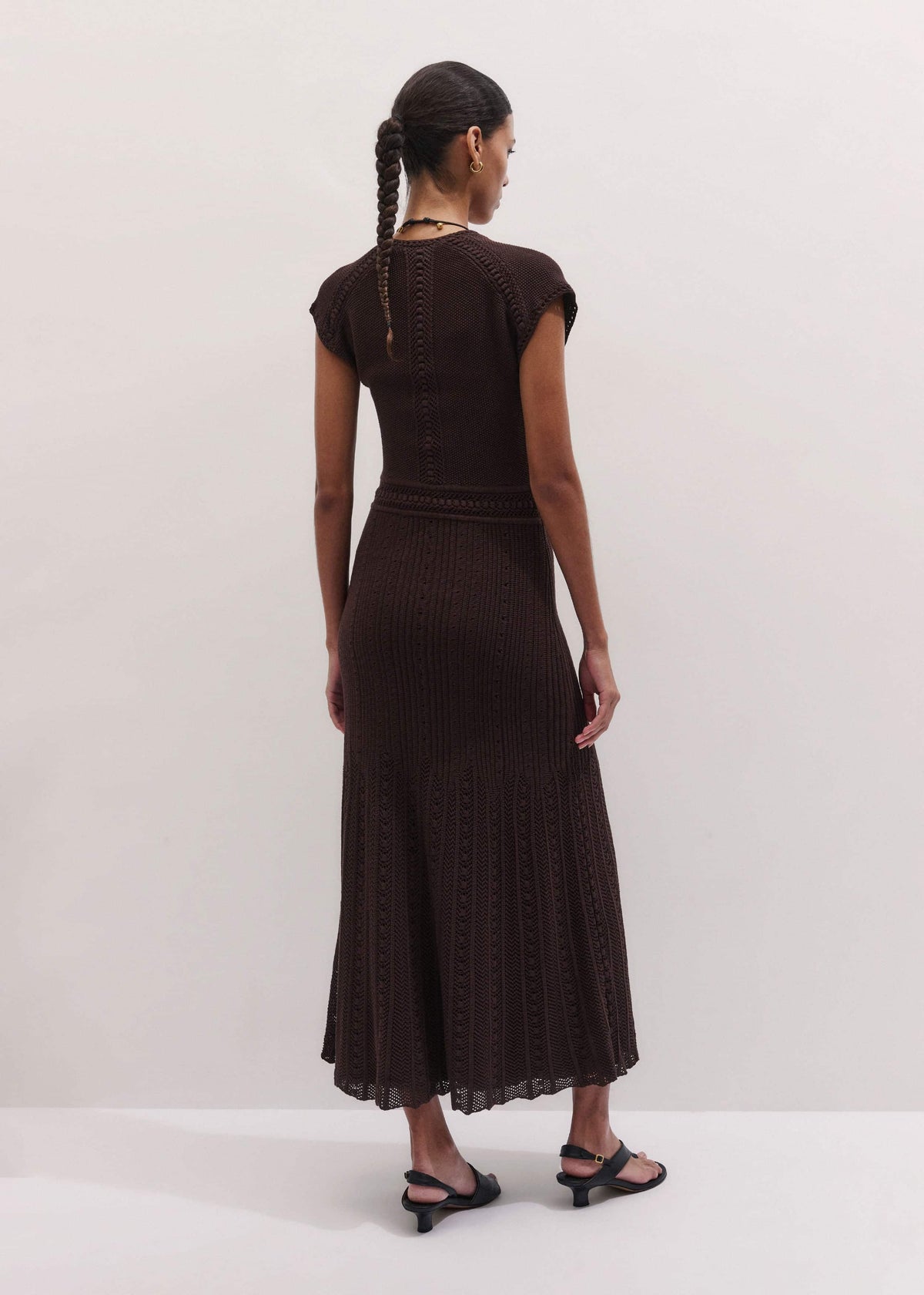ME+EM Clothing Brown Pointelle Maxi Dress