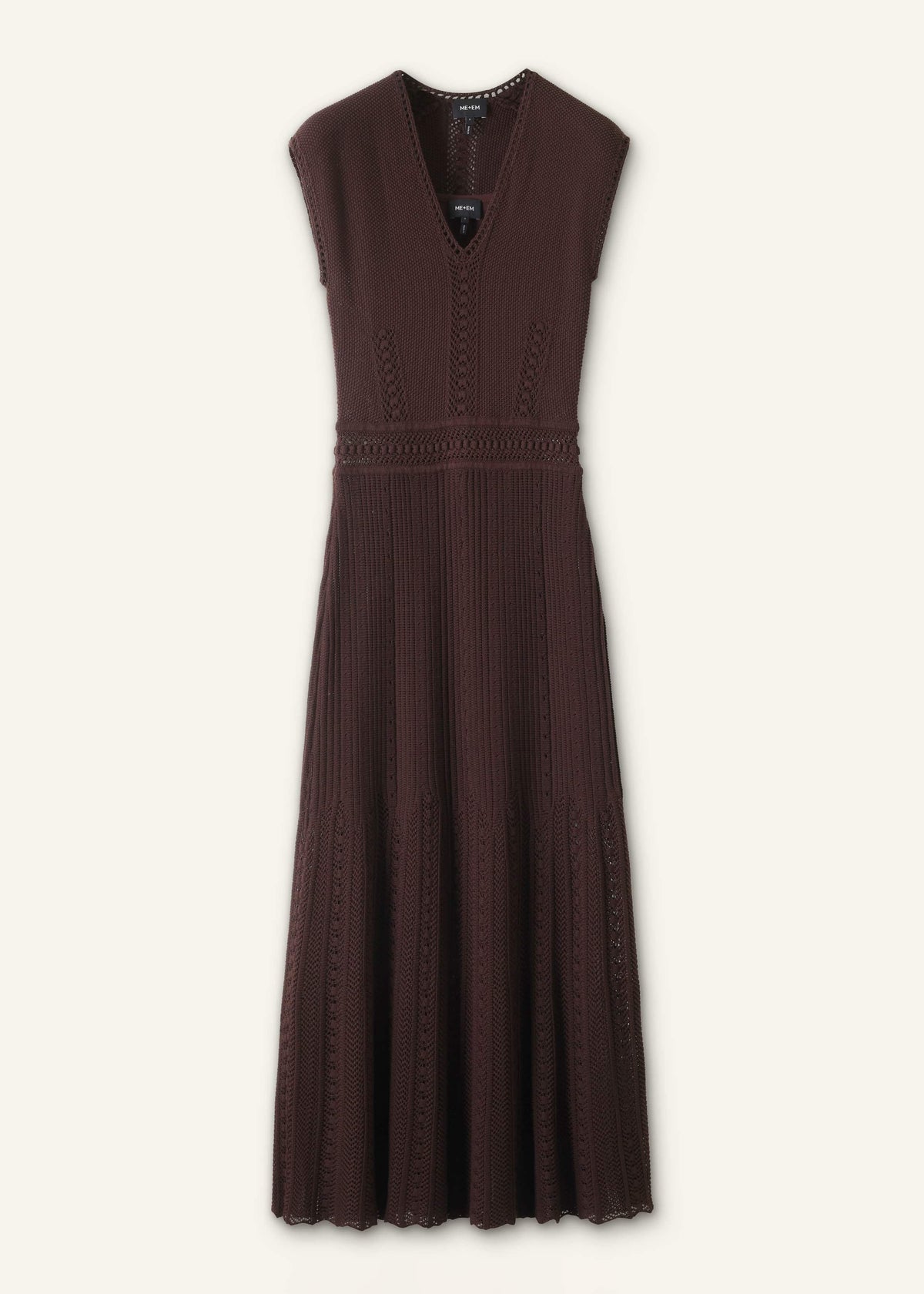 ME+EM Clothing Brown Pointelle Maxi Dress
