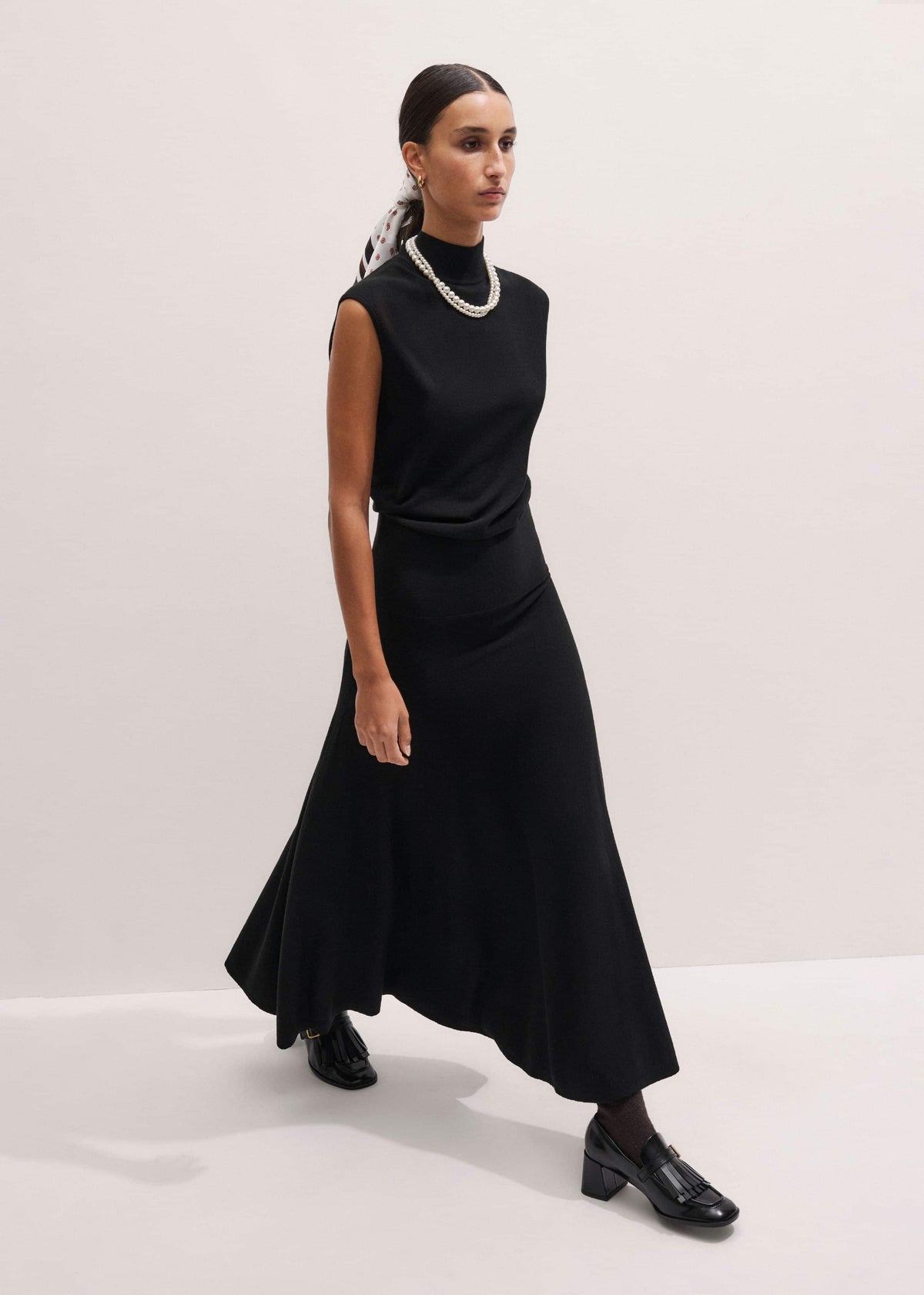 ME+EM Clothing Black High Neck Knit Maxi Dress + Layering Top