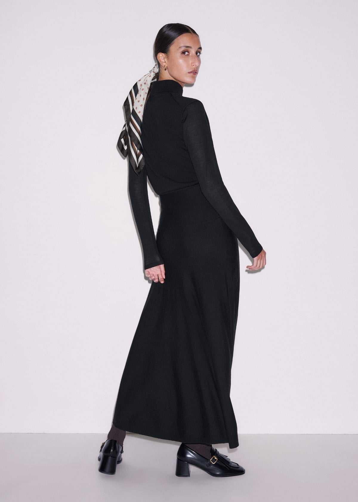 ME+EM Clothing Black High Neck Knit Maxi Dress + Layering Top