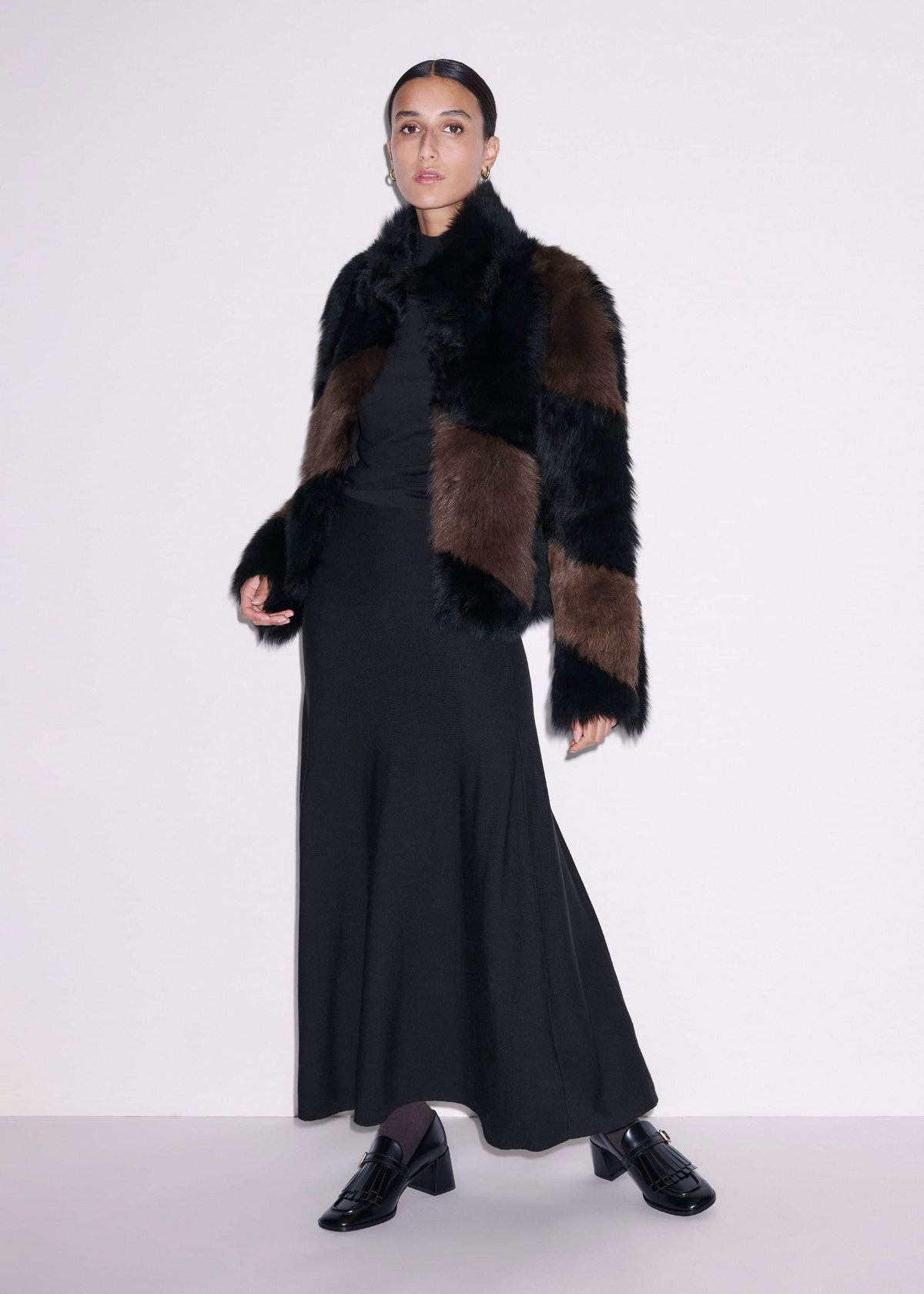 ME+EM Clothing Black High Neck Knit Maxi Dress + Layering Top