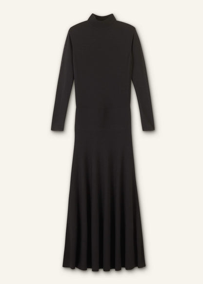 ME+EM Clothing Black High Neck Knit Maxi Dress + Layering Top