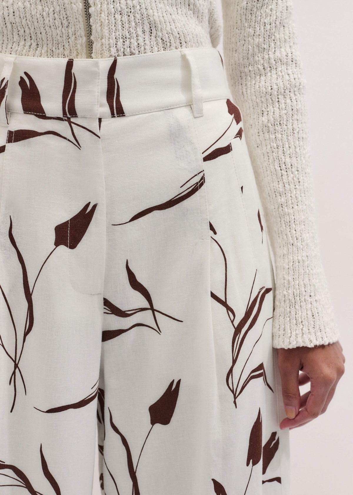 ME+EM Clothing Cream Crease-Less Linen Wide-Leg Pant