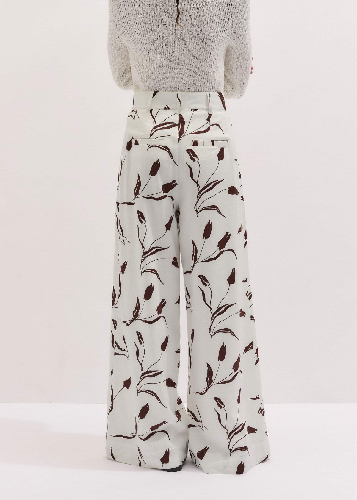 ME+EM Clothing Cream Crease-Less Linen Wide-Leg Pant