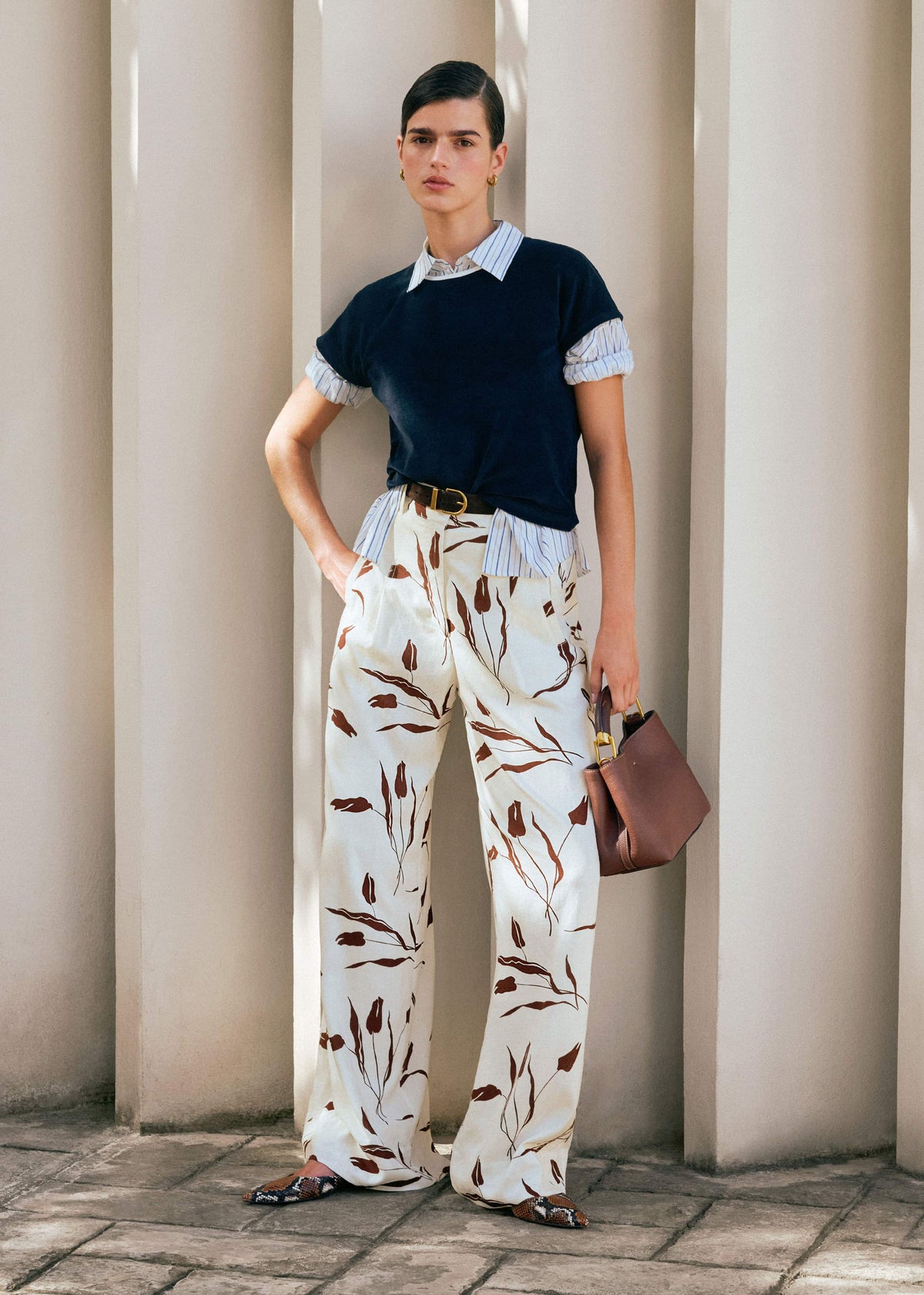 ME+EM Clothing Cream Crease-Less Linen Wide-Leg Pant