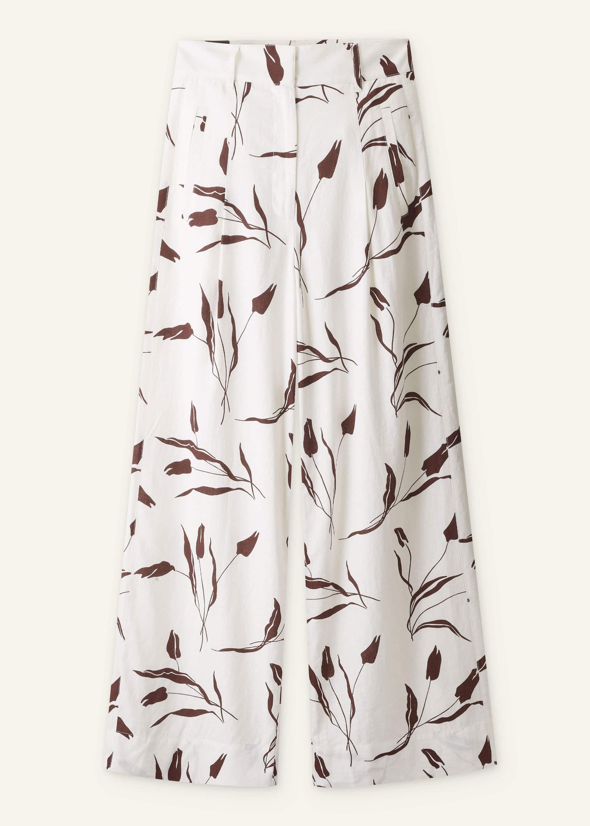 ME+EM Clothing Cream Crease-Less Linen Wide-Leg Pant