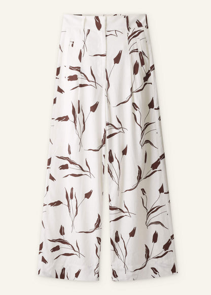 ME+EM Clothing Cream Crease-Less Linen Wide-Leg Pant