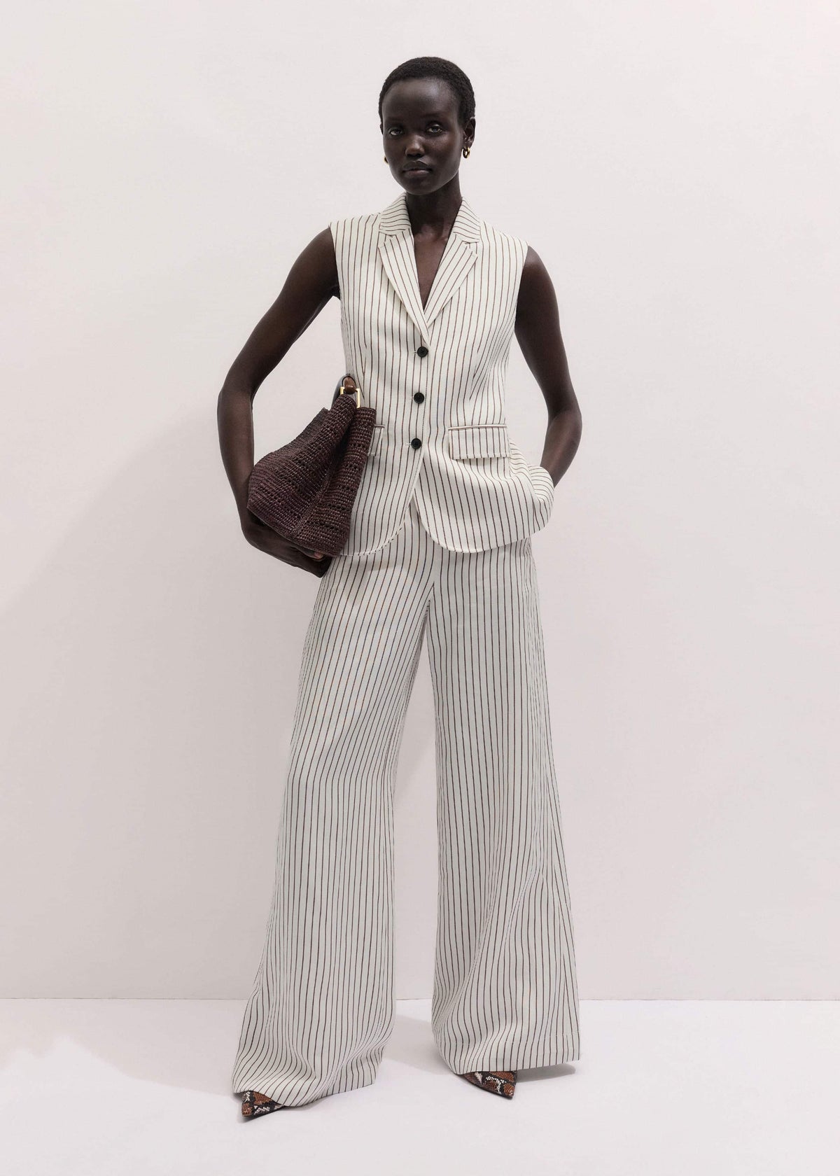 ME+EM Clothing Ivory High Waist Wide Pant