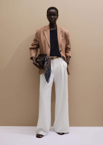 ME+EM Clothing Ivory Double Pleat Wide-Leg Pant