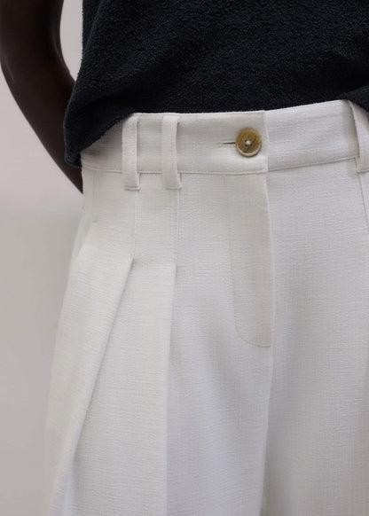 ME+EM Clothing Ivory Double Pleat Wide-Leg Pant