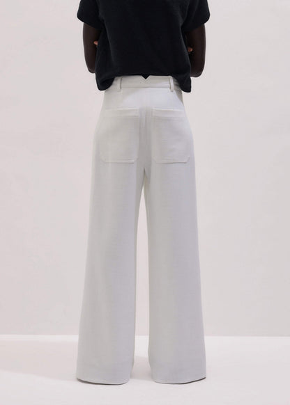 ME+EM Clothing Ivory Double Pleat Wide-Leg Pant