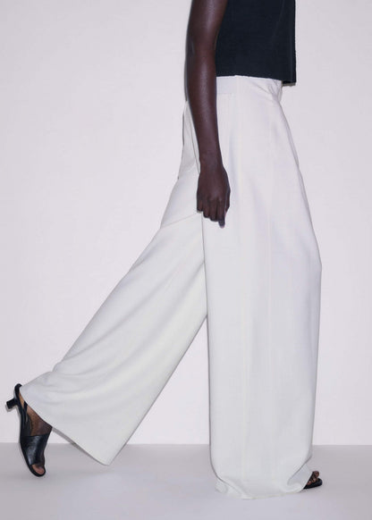 ME+EM Clothing Ivory Double Pleat Wide-Leg Pant