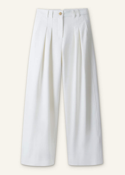 ME+EM Clothing Ivory Double Pleat Wide-Leg Pant