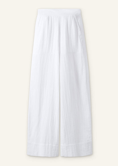 ME+EM Clothing White Cheesecloth Wide-Leg Pant