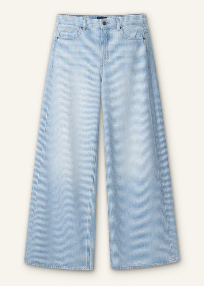 ME+EM Clothing Blue Micro Stripe Ultimate Wide-Leg Jean
