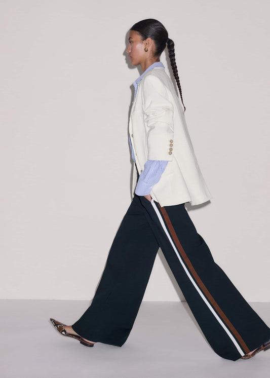 ME+EM Clothing Navy Side Stripe Stretch Jersey Icon Track Pant