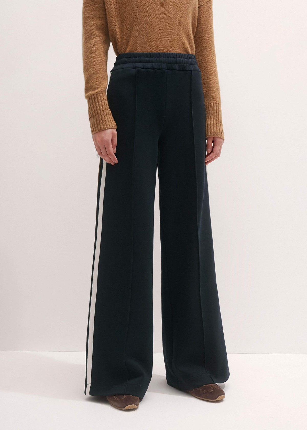 ME+EM Clothing Navy Side Stripe Stretch Jersey Icon Track Pant