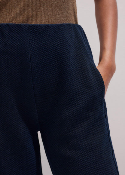 ME+EM Clothing Navy Cable Jacquard Wide-Leg Pant