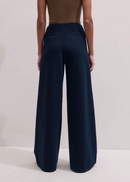 ME+EM Clothing Navy Cable Jacquard Wide-Leg Pant