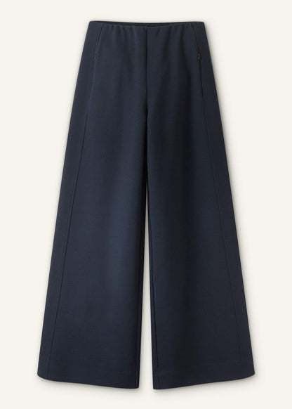 ME+EM Clothing Navy Cable Jacquard Wide-Leg Pant