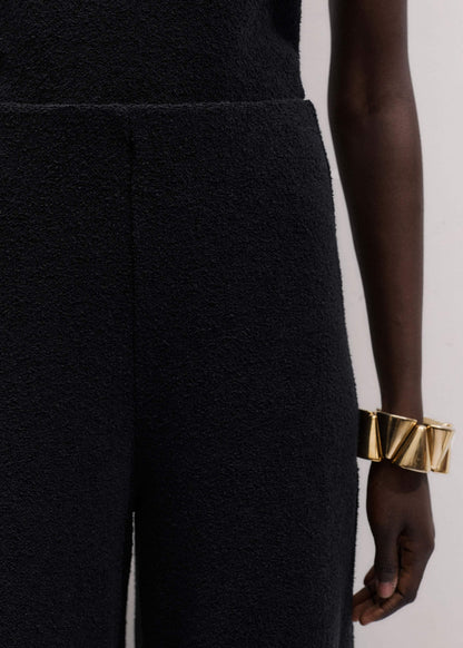 ME+EM Clothing Black Textured Wide-Leg Palazzo Pant