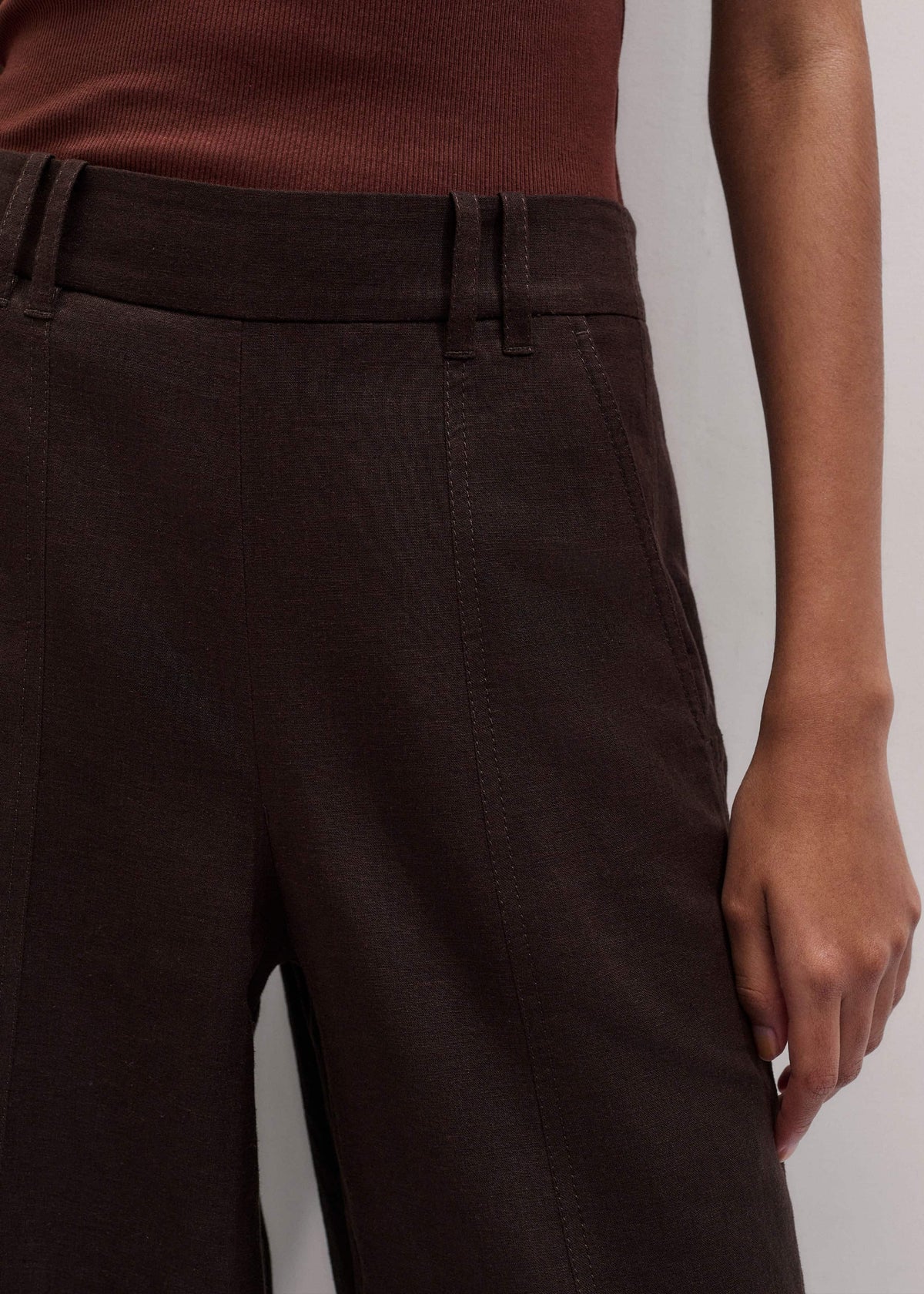 ME+EM Clothing Brown Wide-Leg Pant