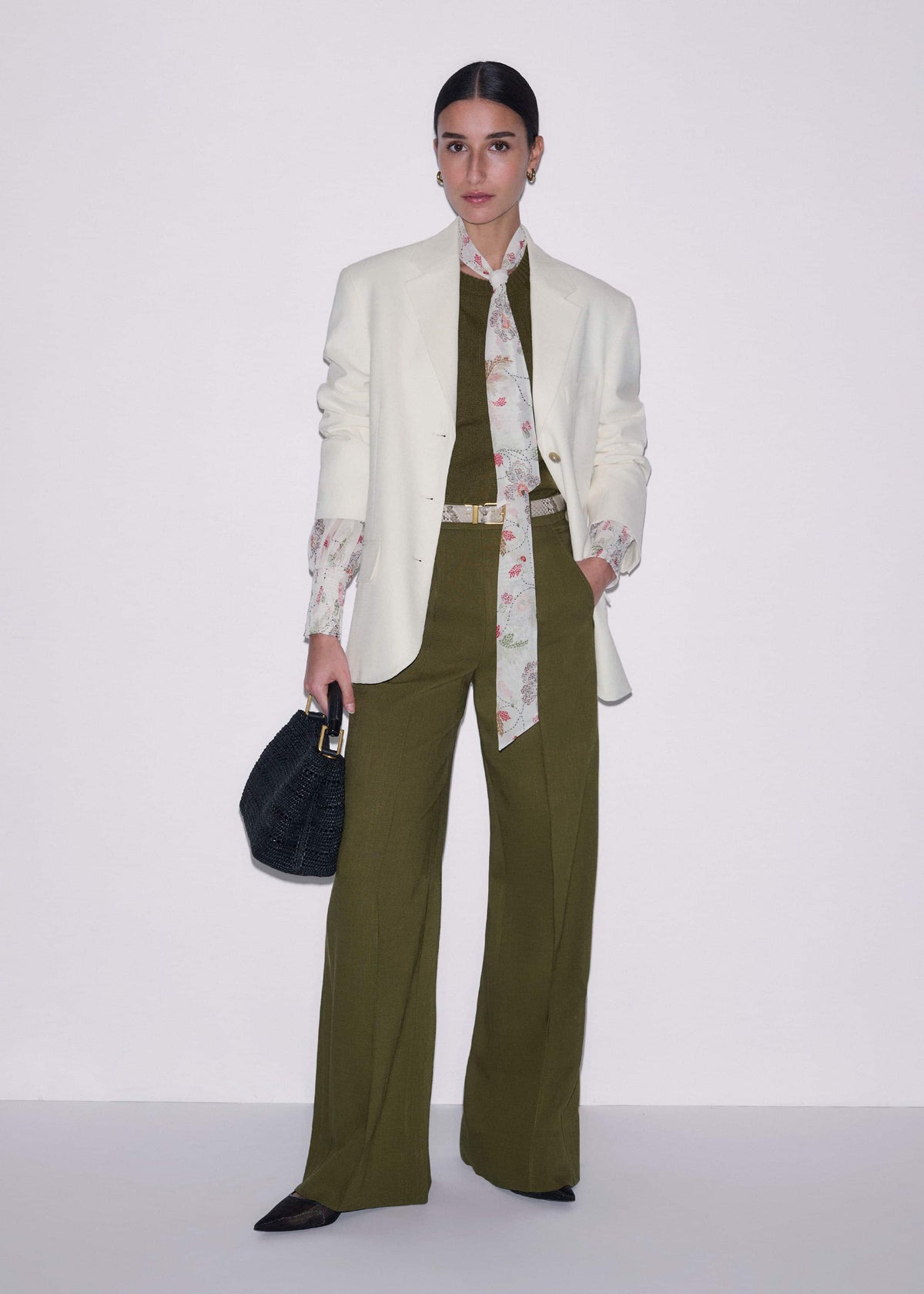 ME+EM Clothing Olive Green Forever Wide-Leg Pant
