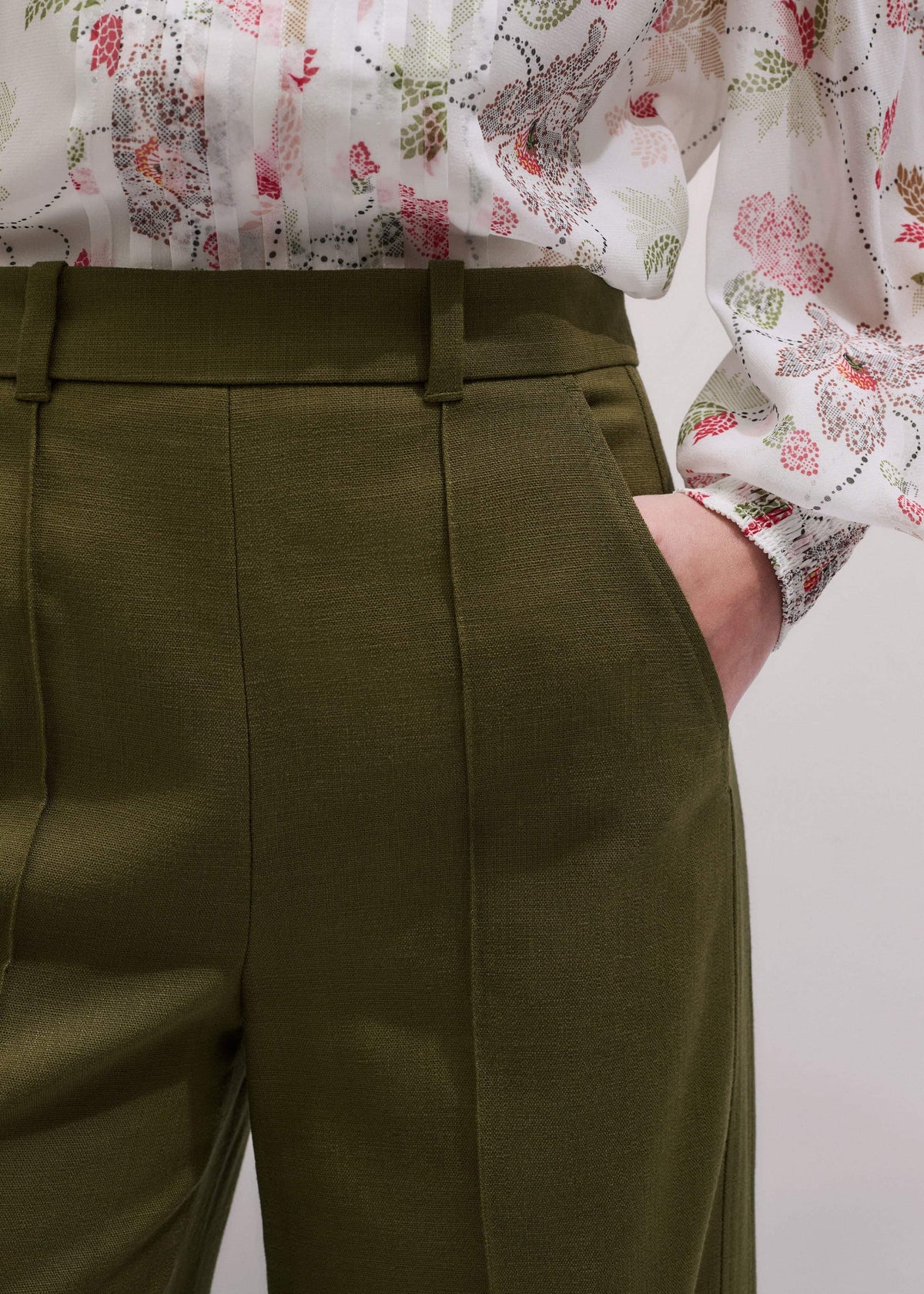 ME+EM Clothing Olive Green Forever Wide-Leg Pant