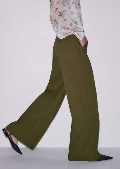 ME+EM Clothing Olive Green Forever Wide-Leg Pant